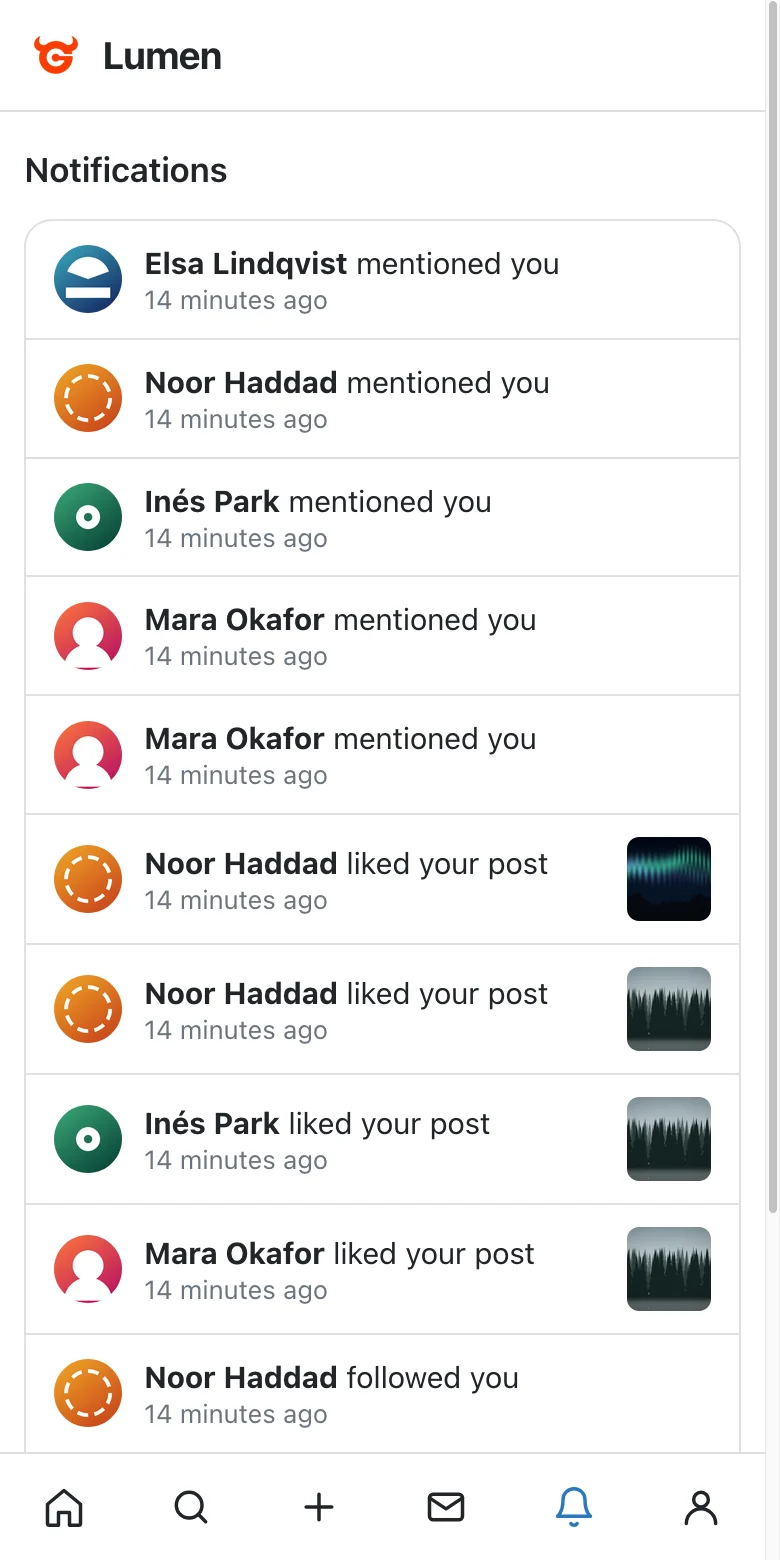 Notifications on a phone
